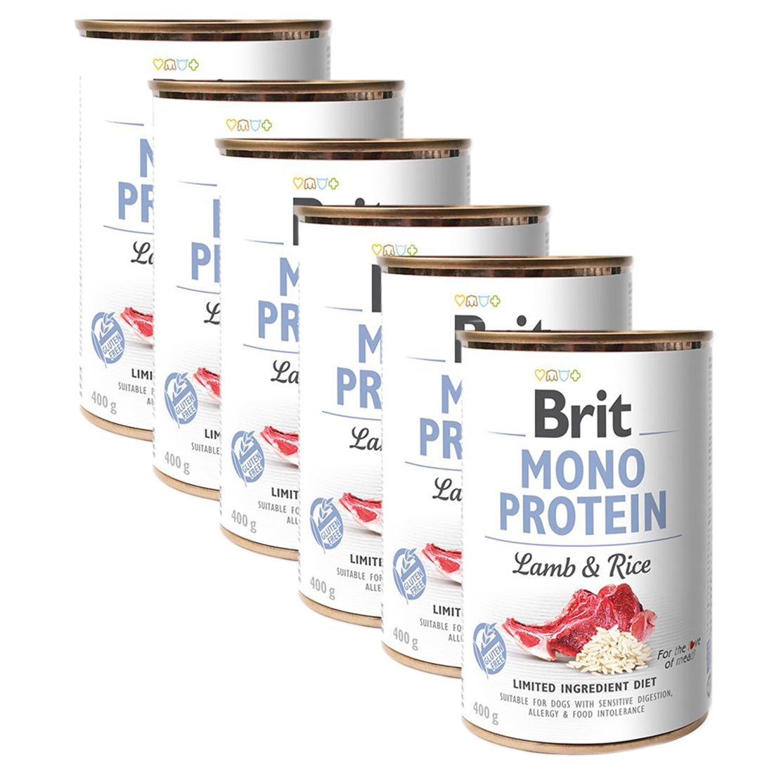 Conservă Brit Mono Protein Lamb & Rice, 6 x 400 g