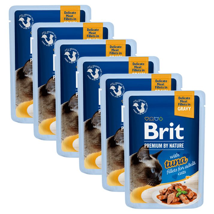 Pliculeț BRIT Premium Cat Delicate Fillets in Gravy with Tuna 6 x 85 g