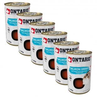 Hrană lichidă cu bucăți de somon Ontario Cat 6 x 135 g