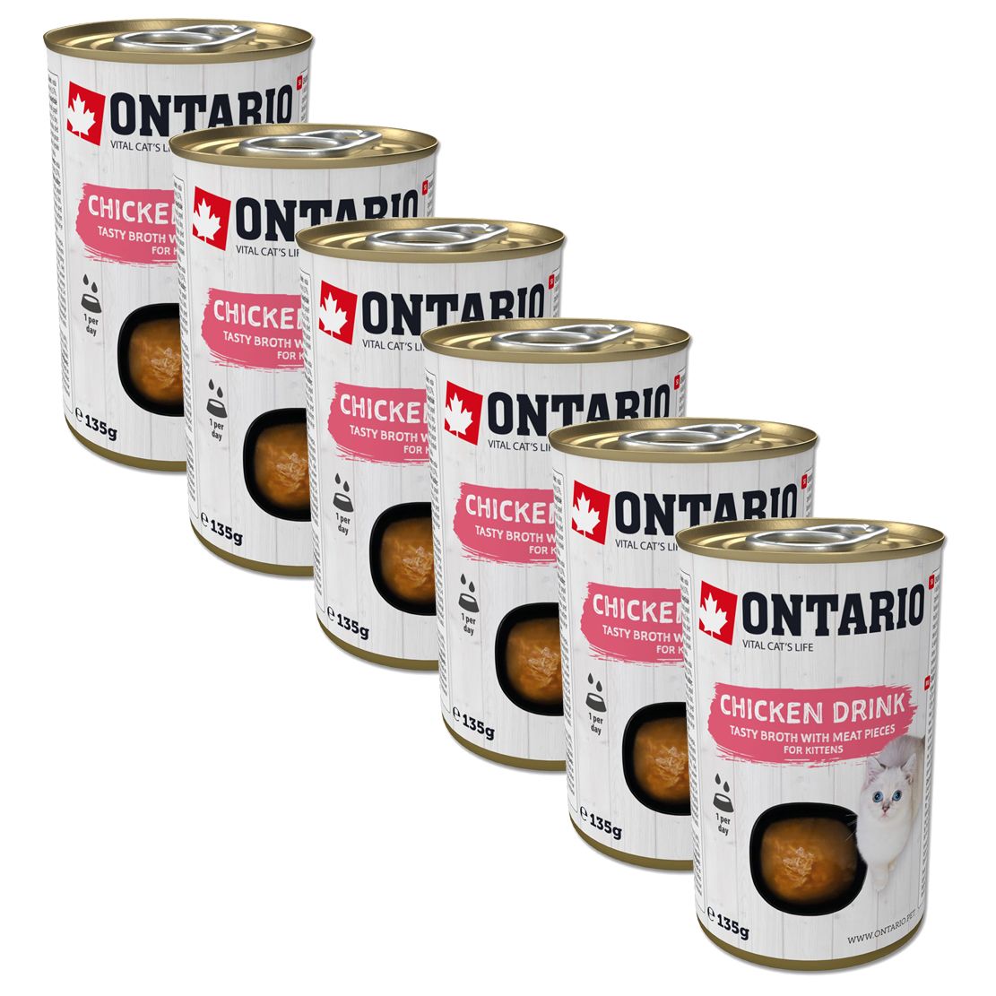 Hrană lichidă pe bază de pui Ontario Kitten 6 x 135 g