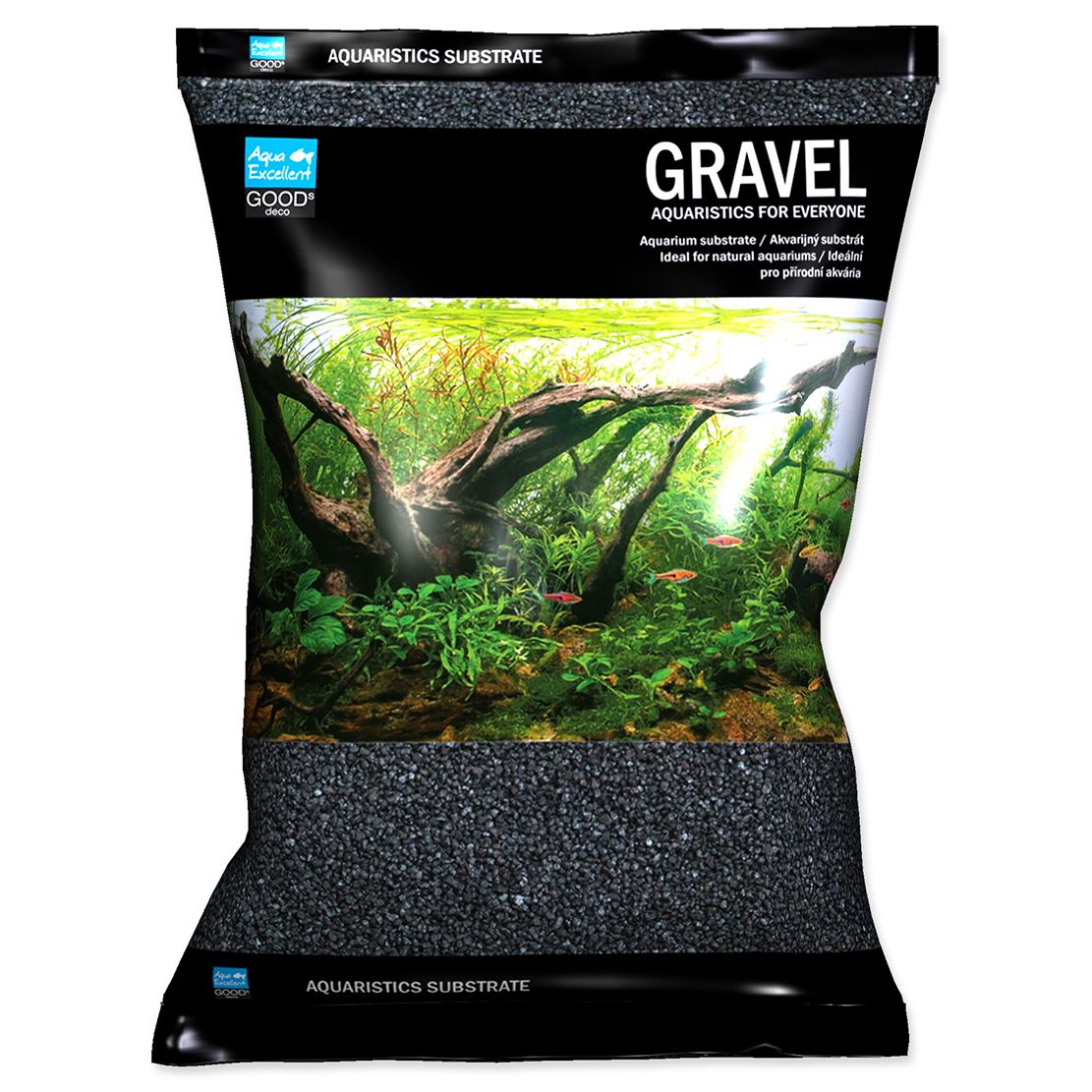 Aqua Excellent Substrat acvariu negru 1,6 - 2,2 mm, 3kg