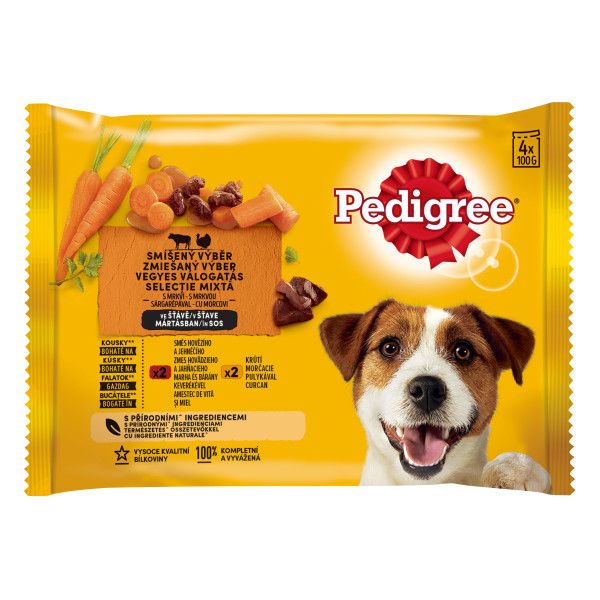 Pedigree amestec pliculețe în sos 4 x 100 g