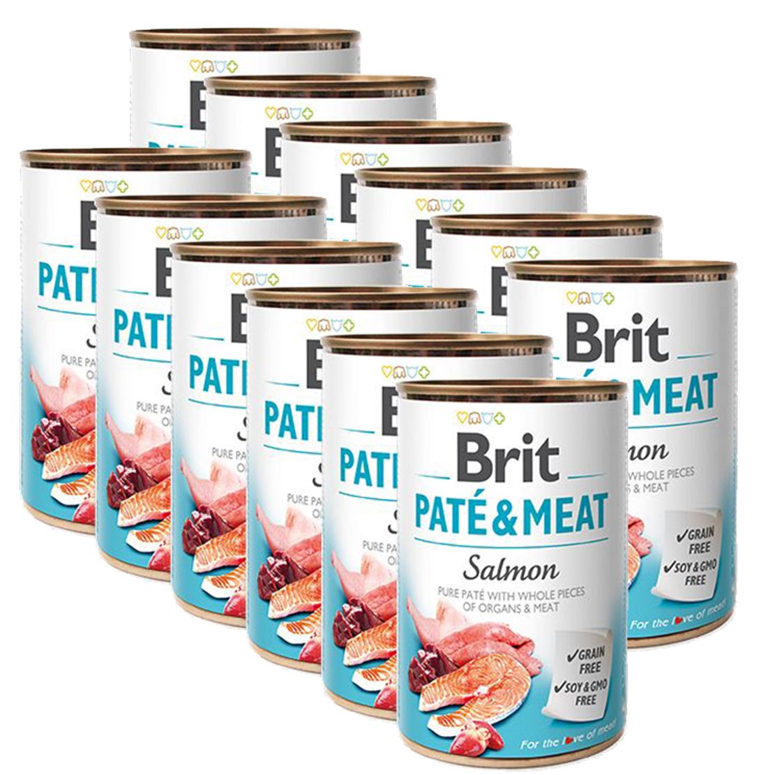 Conservă Brit Paté & Meat Salmon, 12 x 400 g