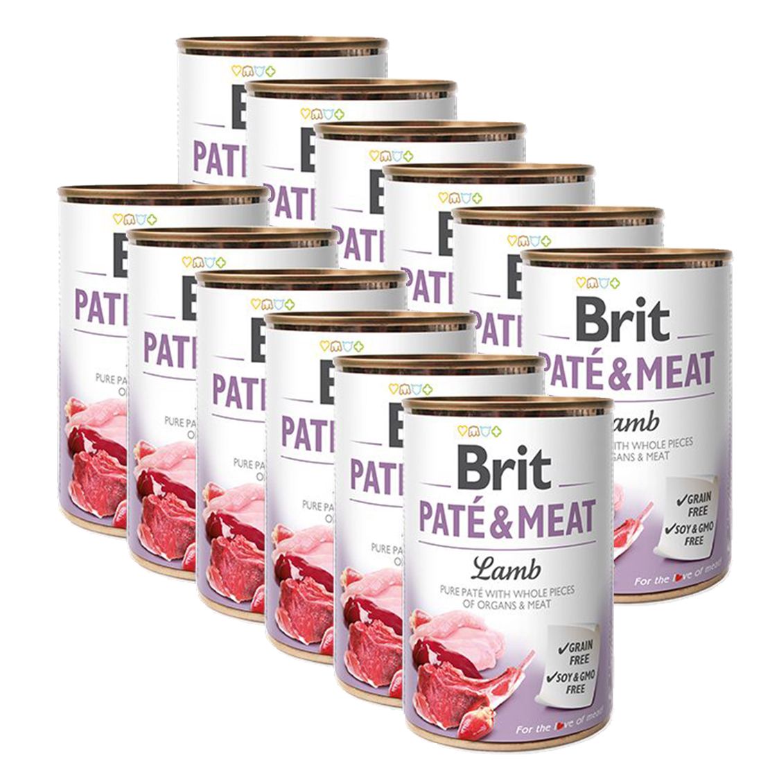 Conservă Brit Paté & Meat Lamb, 12 x 400 g