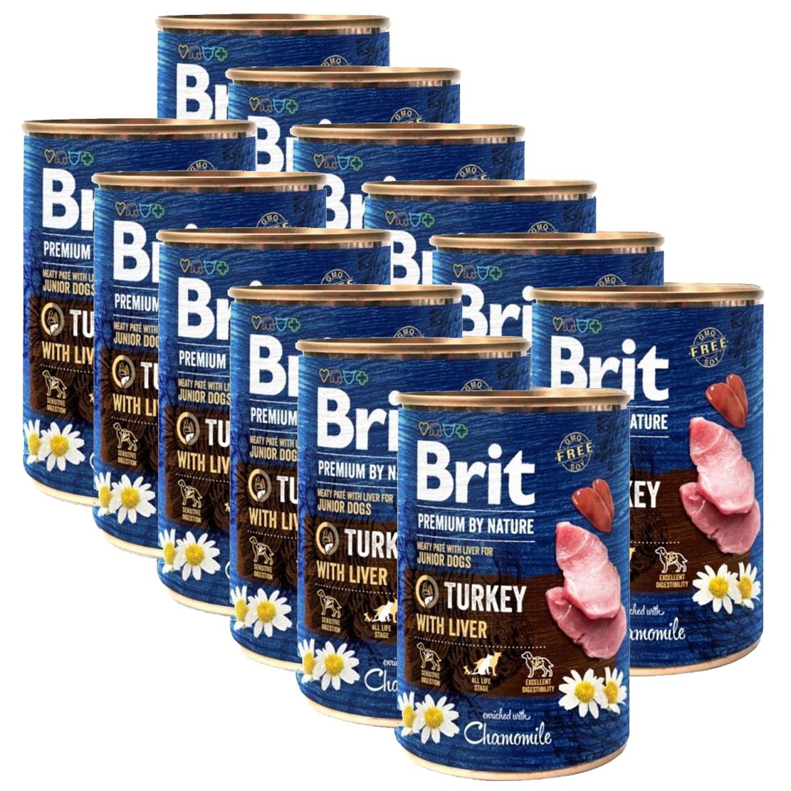 Conservă Brit premium by Nature Junior Turkey & Liver 12 x 400 g