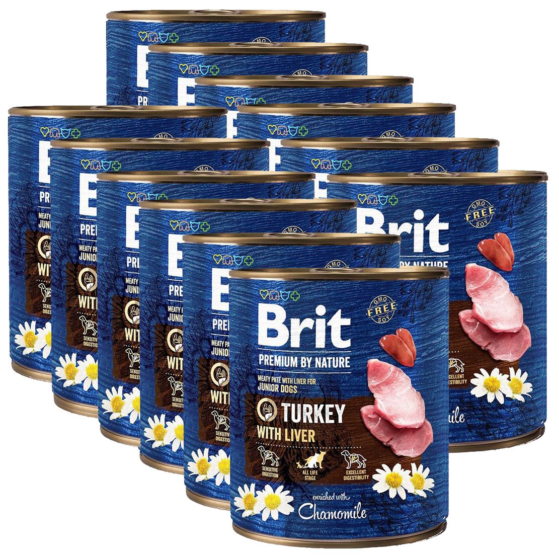 Conservă Brit premium by Nature Junior Turkey & Liver 12 x 800 g