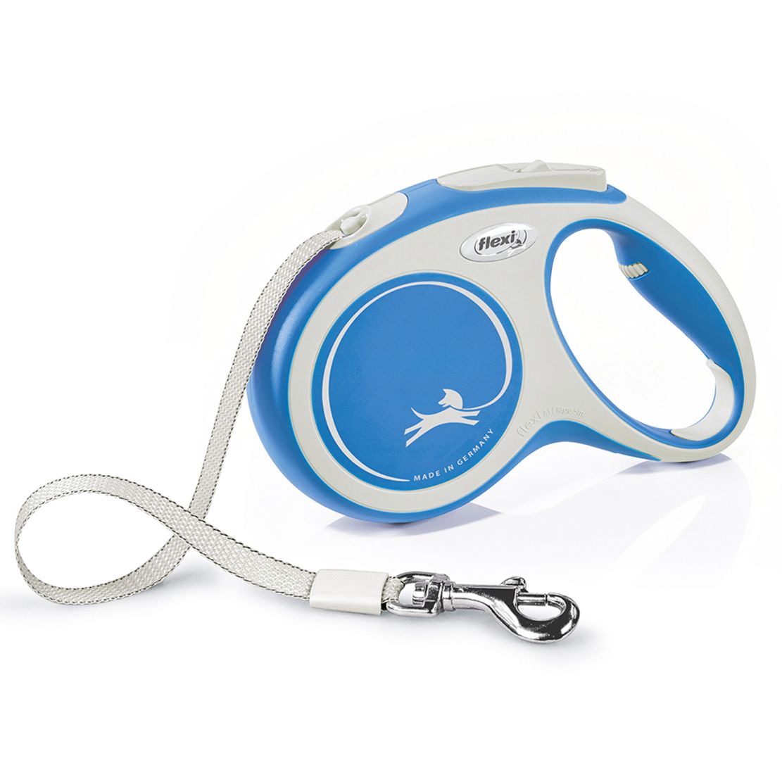 Flexi NEW COMFORT lesă M până 25kg, 5m cablu – albastru