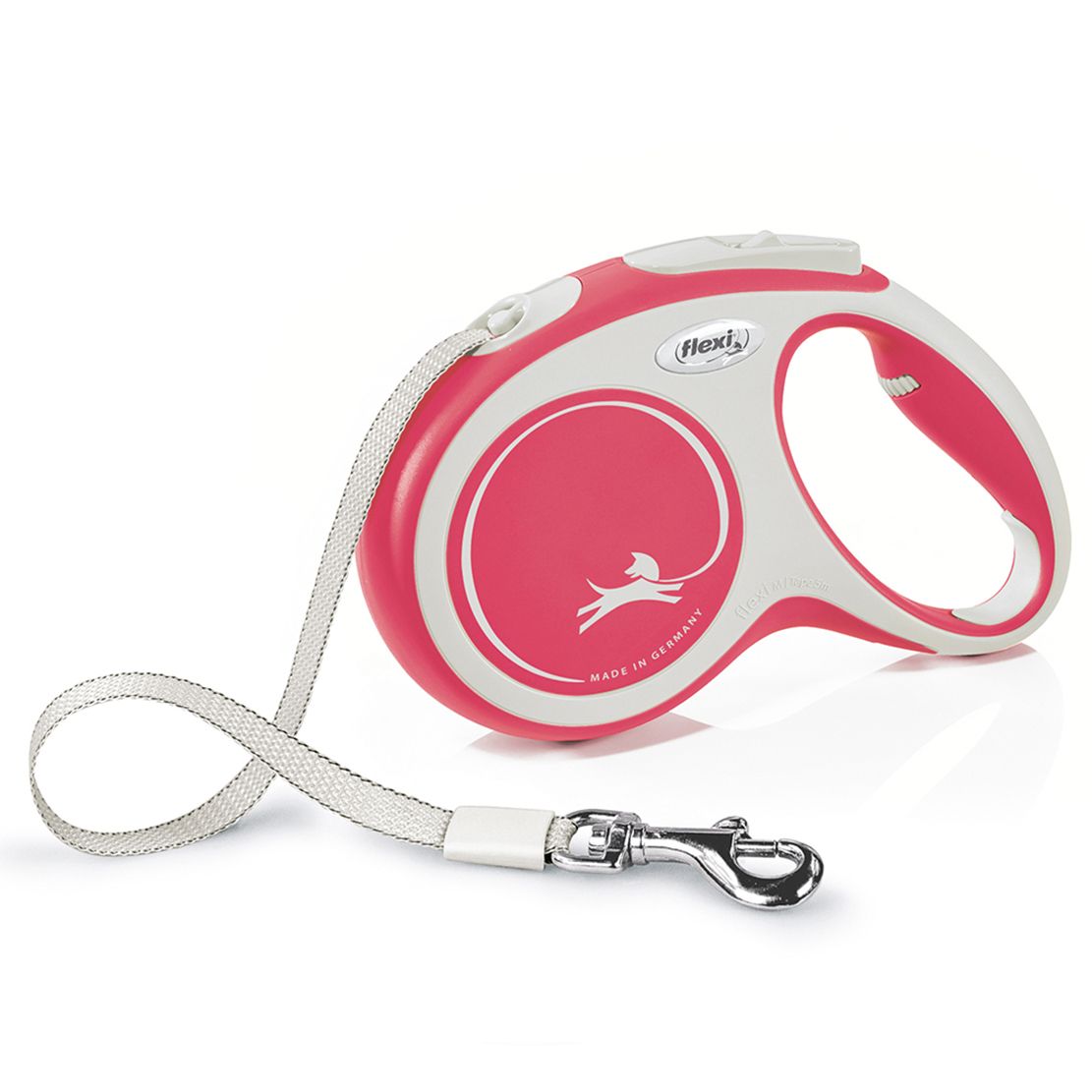 Flexi NEW COMFORT lesă L până la 60kg, 5m cablu – roșu