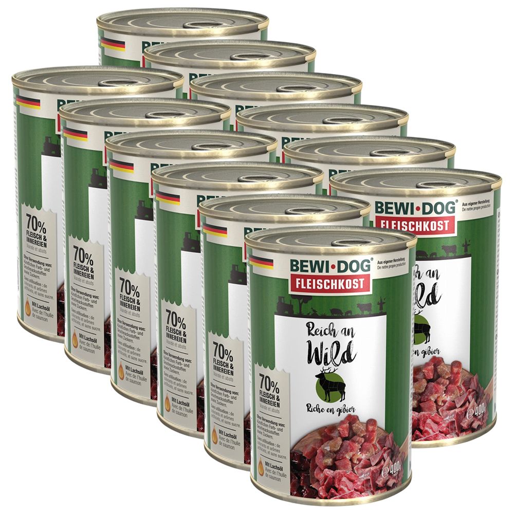 Conservă BEWI DOG – Wild, 12 x 400g