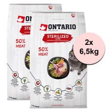 Ontario Cat Sterilised Lamb 2 x 6,5 kg