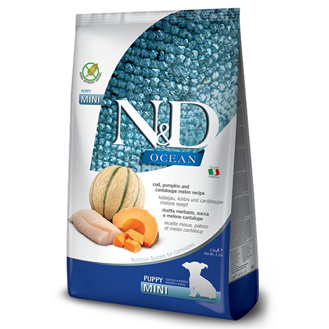 Farmina N&D dog OCEAN PUMPKIN (GF) puppy mini, cod & cantaloupe melon 0,8 kg