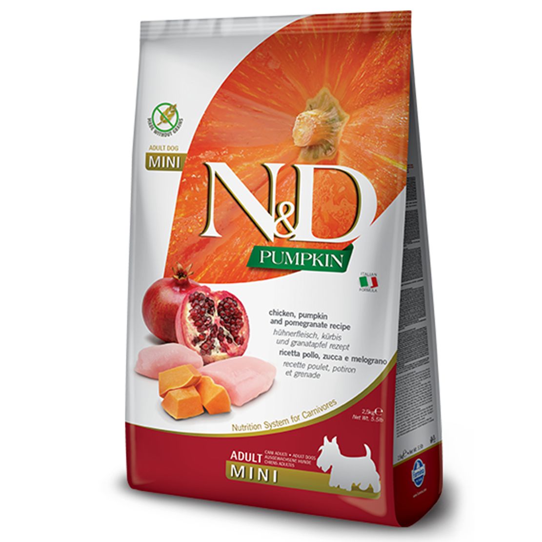 Farmina N&D dog PUMPKIN (GF) adult mini, pui & rodie 0,8 kg