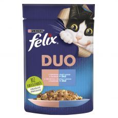 Felix Fantastic Duo pliculeț cu gust delicios de somon și sardine în gelatină 85 g