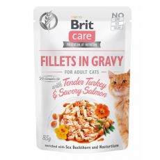 Brit Care Cat Fillets in Gravy Turkey & Salmon 85 g