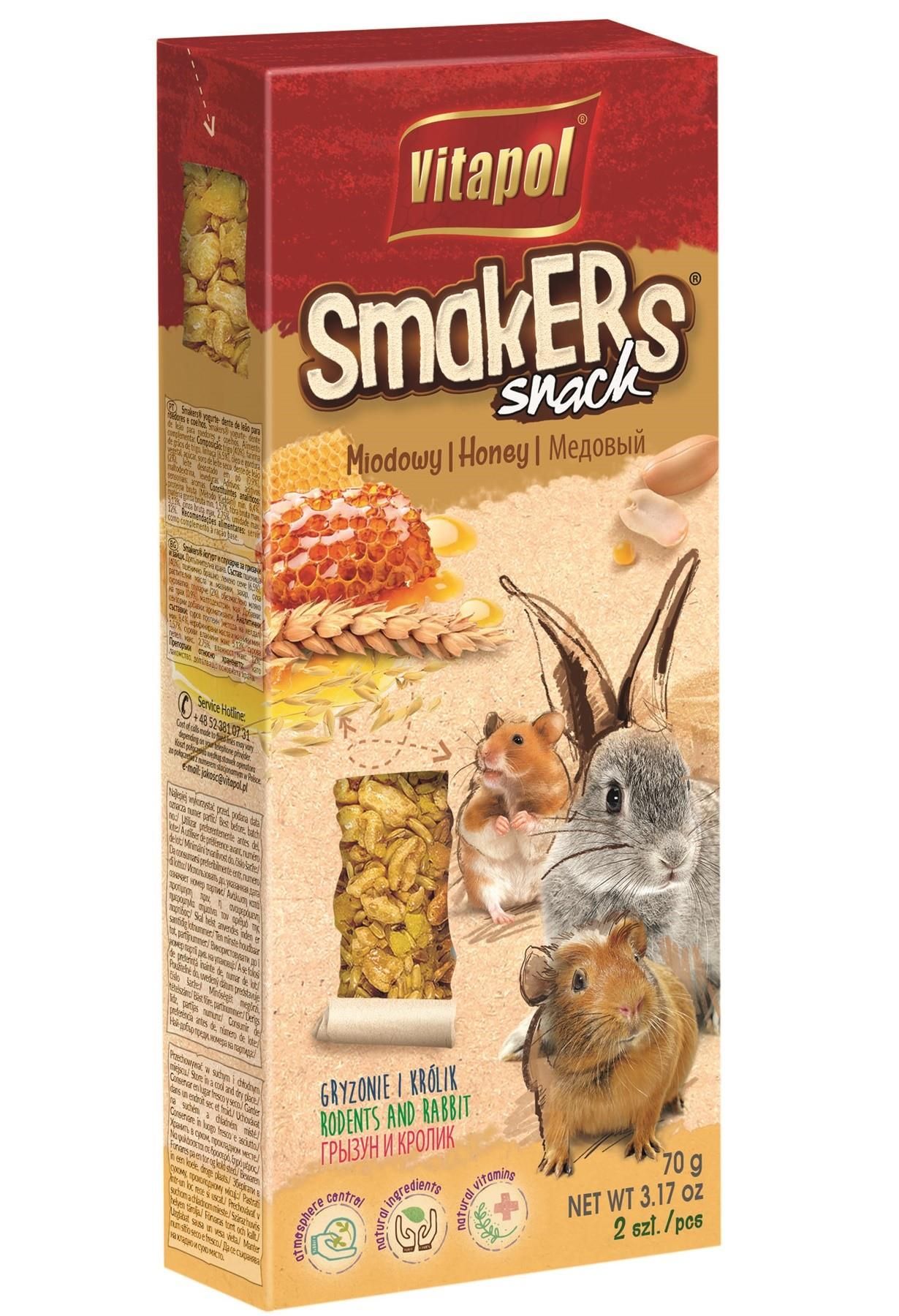 Batoane cu miere pentru rozătoare - Vitapol Smakers, 90 g