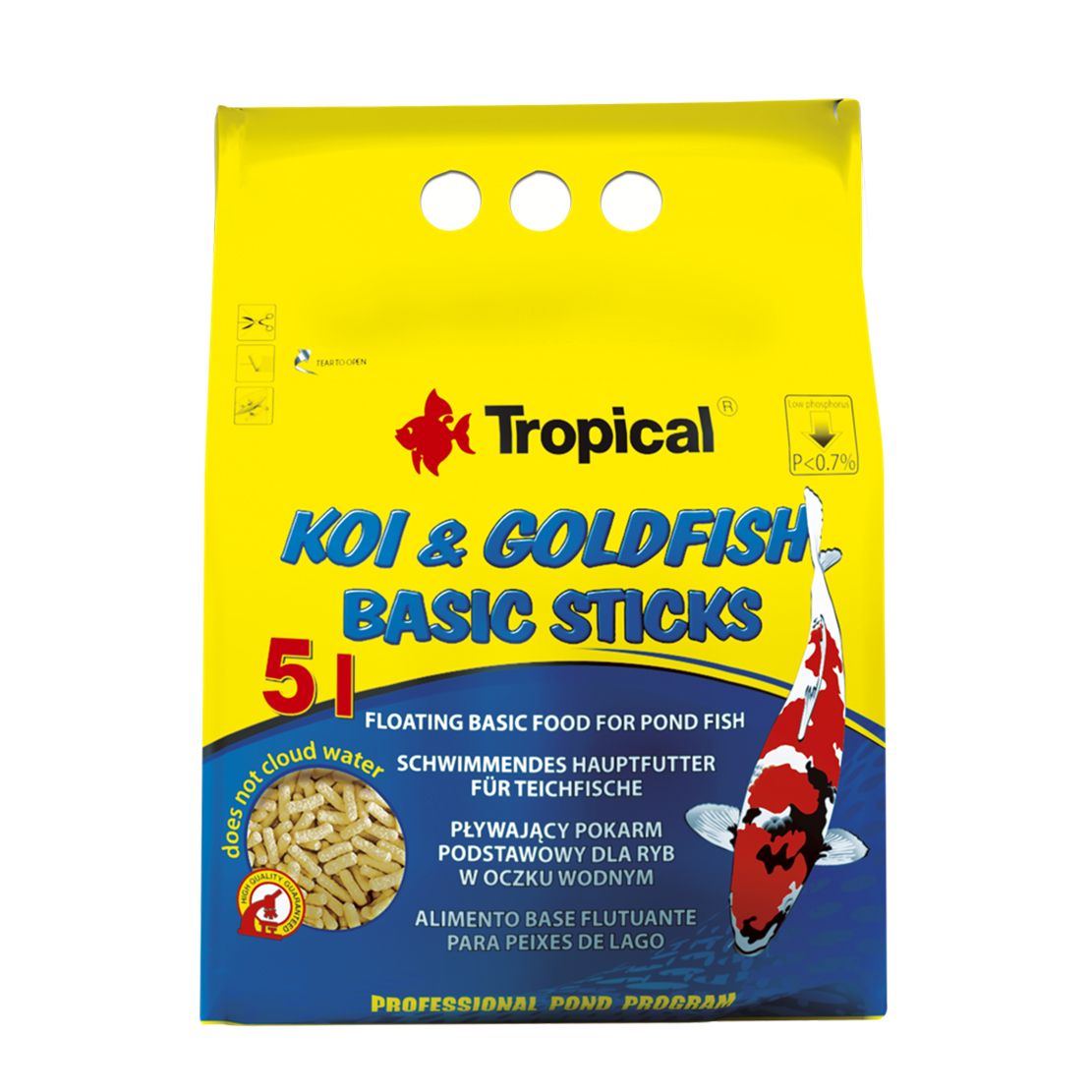 TROPICAL Koi & Goldfish basic sticks - 5 L