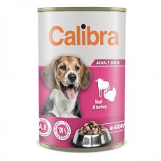 Conservă Calibra Dog Adult vițel și curcan 1240 g