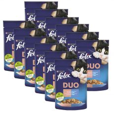 Felix Fantastic Duo pliculeț cu gust delicios de somon și sardine în gelatină 12 x 85 g