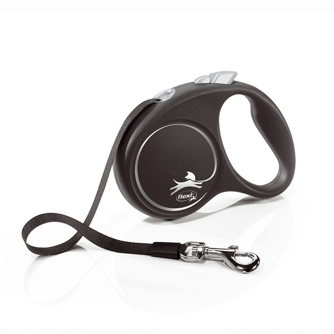 Flexi Black Design lesă S până la 15kg, 5m bandă – negru