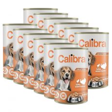 Conservă Calibra Dog Adult curcan și pui 12 x 1240 g