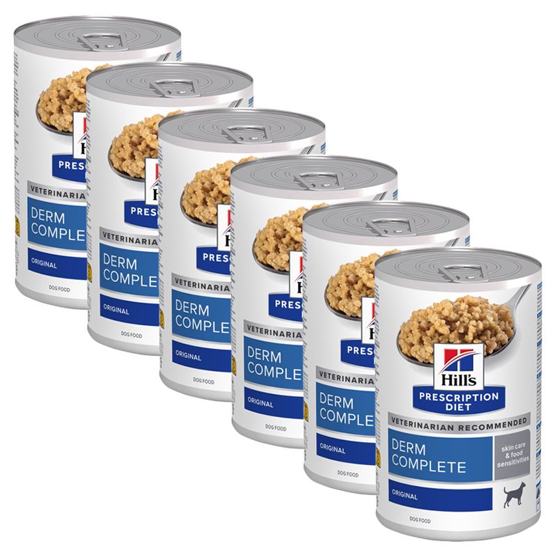 Hill's Prescription Diet Derm Complete Alergie și îngrijire a pielii pentru câini 6 x 370 g