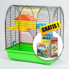 GRIM II cuşcă pentru hamster cu accesorii din plastic + CADOU