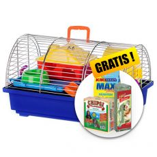 Cușcă pentru hamster - GRIM I ZINC cu accesorii din plastic + CADOU