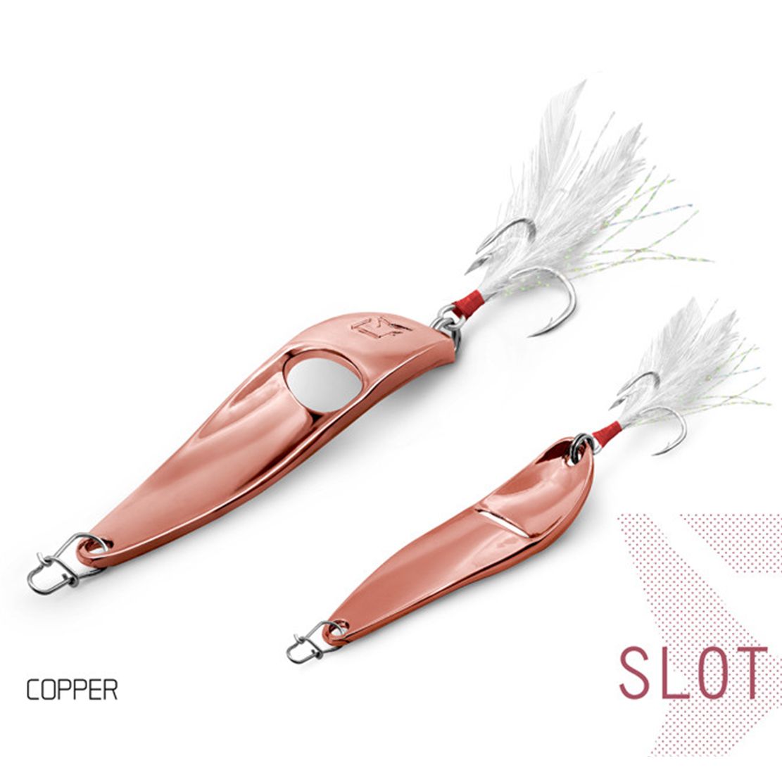 Lingura oscilantă Delphin SLOT - COPPER 15g size 4/0