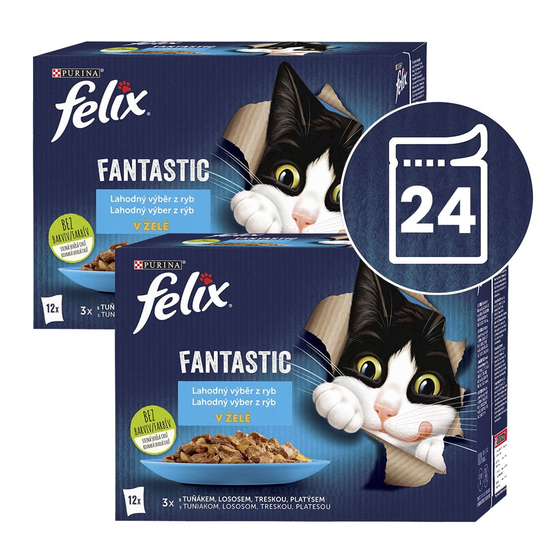Pockets FELIX Fantastic selecție cu somon, plătică, ton și cod 24 x 85 g