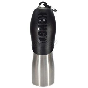 Sticlă de apă Kong H2O pentru câini - inox 740 ml, negru