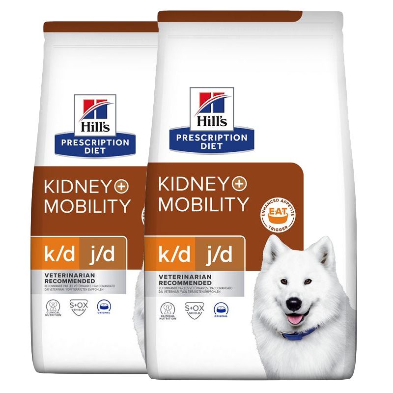 Hill's Prescription Diet k/d + Granule de îngrijire a rinichilor Mobility pentru câini 2 x 12 kg