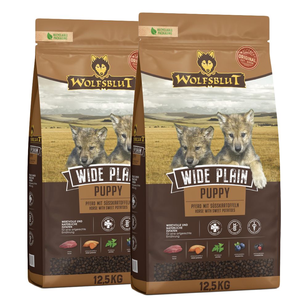 WOLFSBLUT Wide Plain Puppy 2 x 12,5 kg