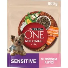 PURINA ONE MINI/SMALL Sensitive somon și orez 800 g