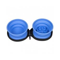 Bol dublu de călătorie Kiwi Walker SLOWFEEDER 2 x 350 ml albastru