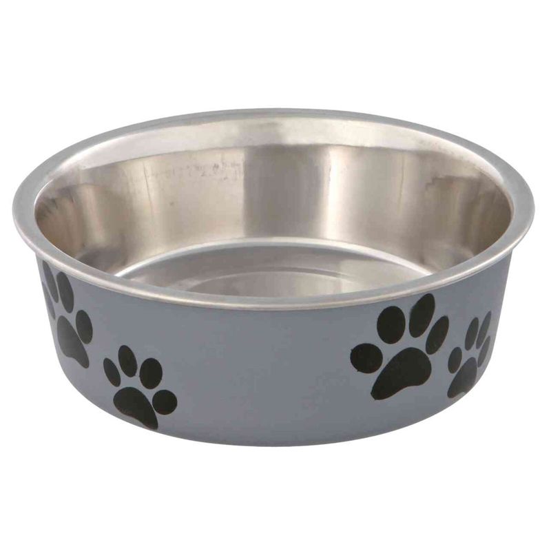 Trixie Castron din oțel inoxidabil - labe, 0,3 l / ø 12 cm