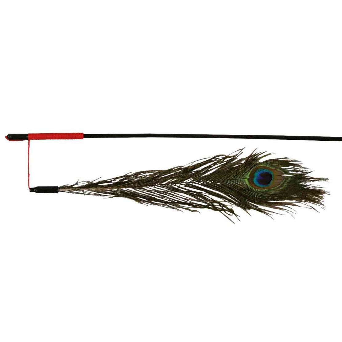 Undiță de pescuit Trixie cu pană de păun pentru pisici 47 cm