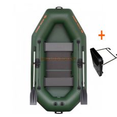 Barcă Kolibri K-240T verde - podea cu lamelă + suport motor