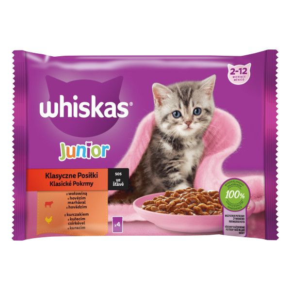 Whiskas pocket Junior de buzunar selecție clasică 4 x 85 g