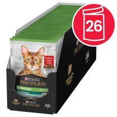PURINA PRO PLAN CAT STERILISED MAINTENANCE de carne de vită 26 x 85 g