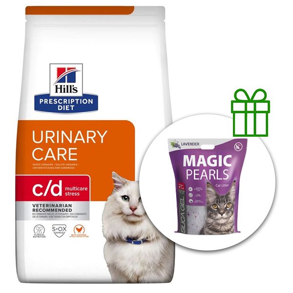 Hill's Prescription Diet c/d Stress Care of the urinar system granule pentru pisici 8 kg + așternut GRATUIT