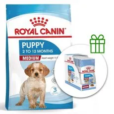 ROYAL CANIN MEDIUM PUPPY 15 kg + 10 pliculețe GRATUIT