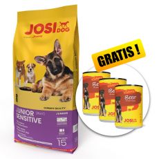JOSIDOG Junior Sensitive 15 kg + 3 conserve GRATUIT