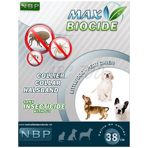 MAX BIOCIDE zgardă antiparazitară pentru câinii mici - 38 cm